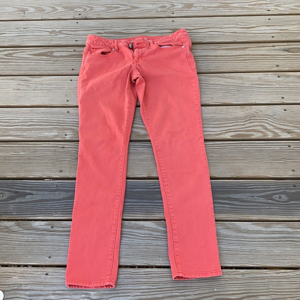 Pink / salmon American eagle skinny straight legs